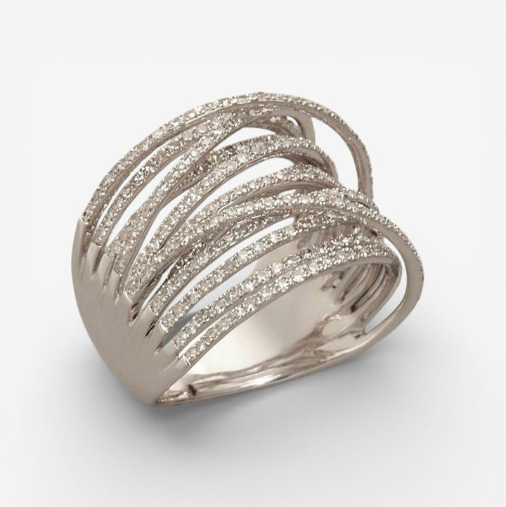 Bague en Argent Zirconia Vintage Superposée