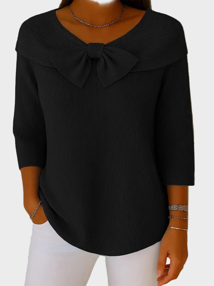 Valentine - Pull Doux et Élégant avec Nœud