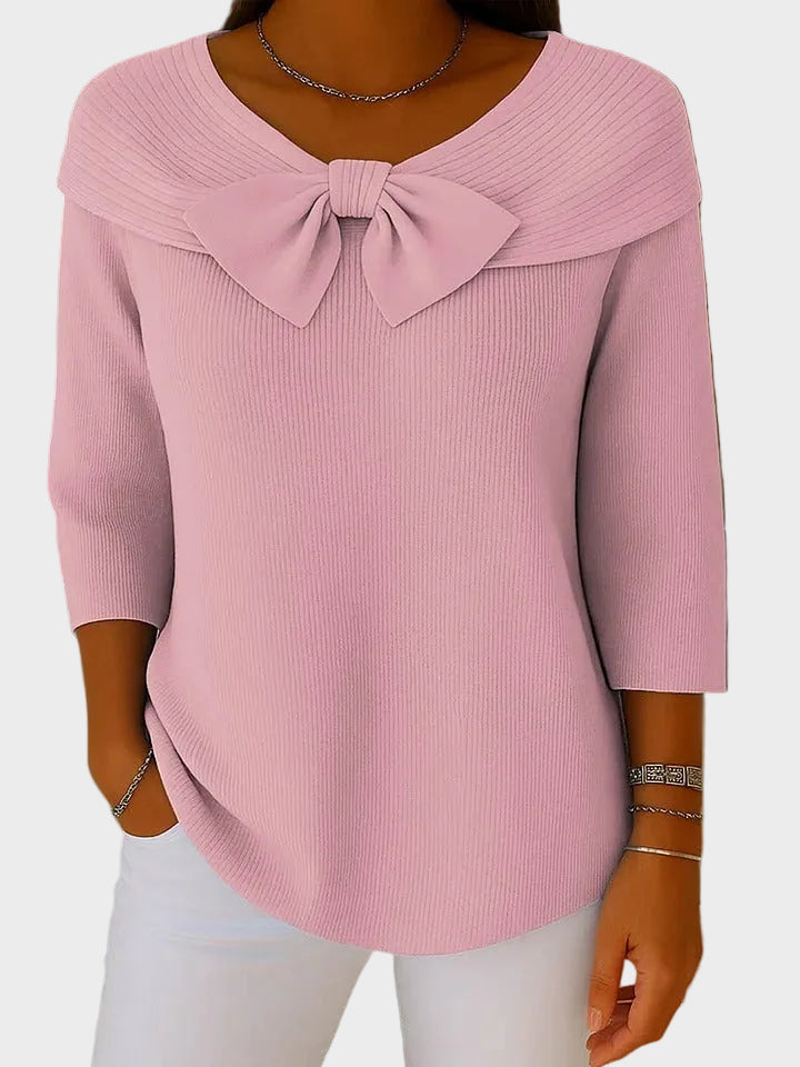 Valentine - Pull Doux et Élégant avec Nœud