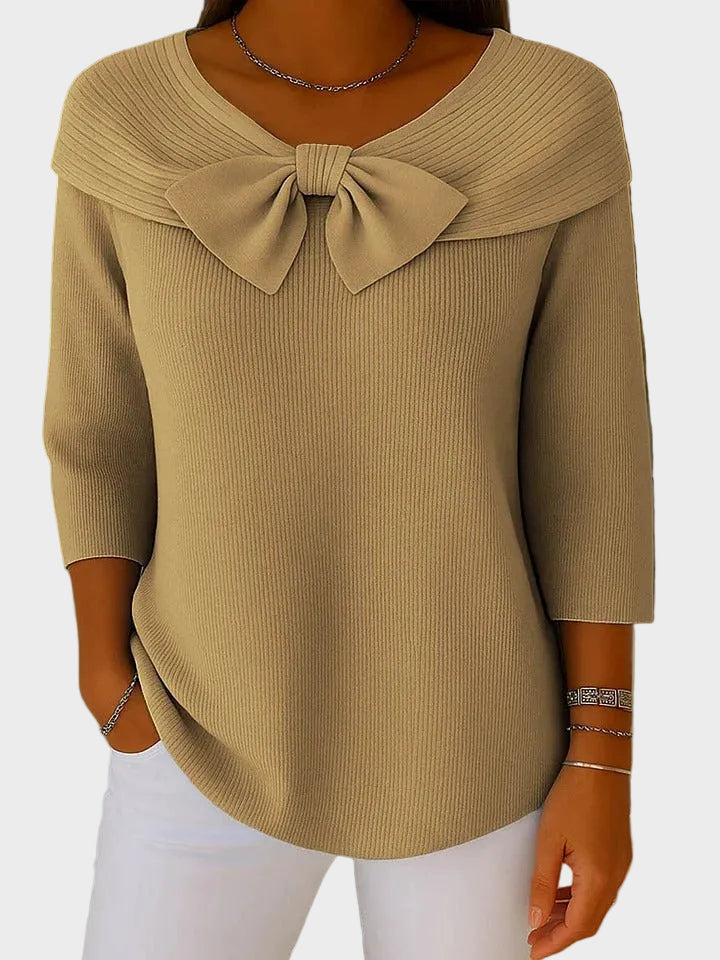 Valentine - Pull Doux et Élégant avec Nœud
