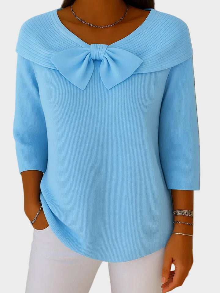 Valentine - Pull Doux et Élégant avec Nœud