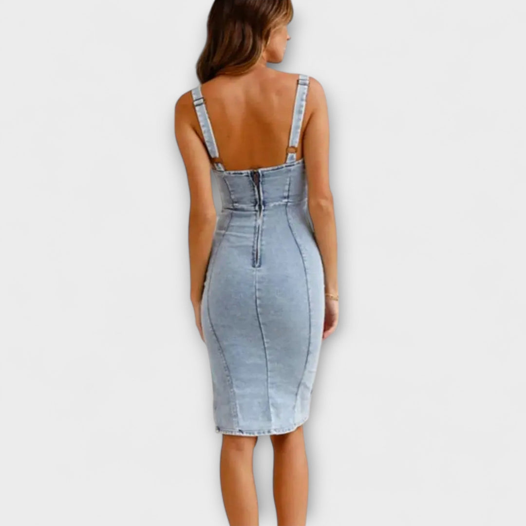 Anna - Robe en jean avec bretelles réglables