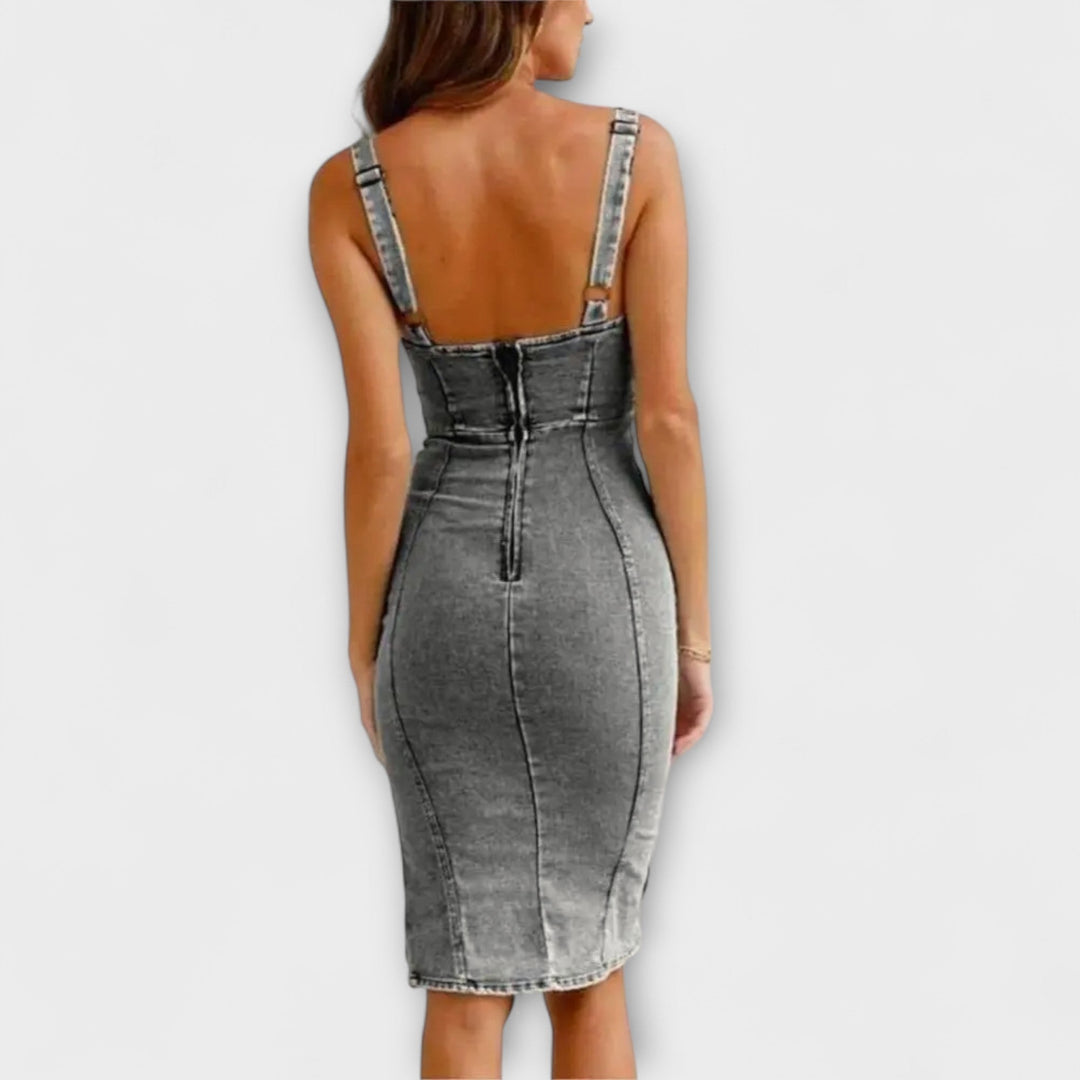 Anna - Robe en jean avec bretelles réglables