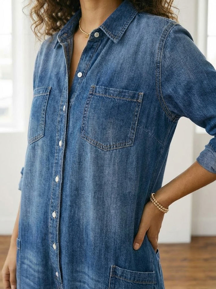 Anaïs | Combinaison en denim vintage à boutons
