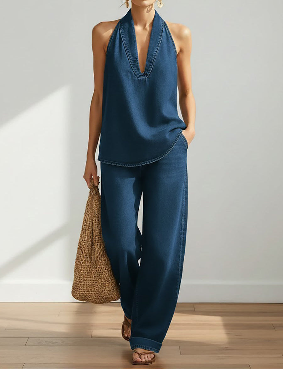 Adrienne | Ensemble deux pièces denim vintage