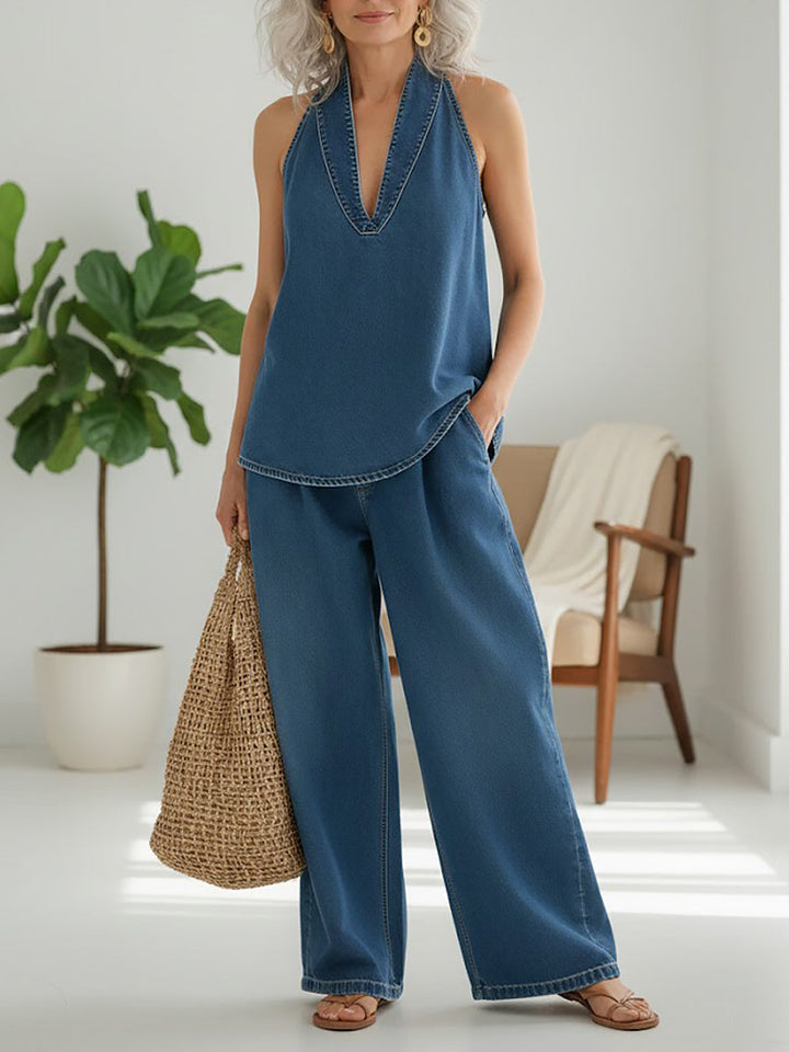 Adrienne | Ensemble deux pièces denim vintage