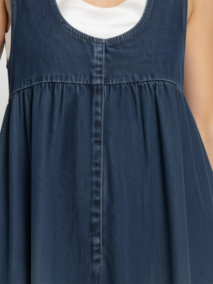 Capucine | Robe maxi en denim lavé vintage