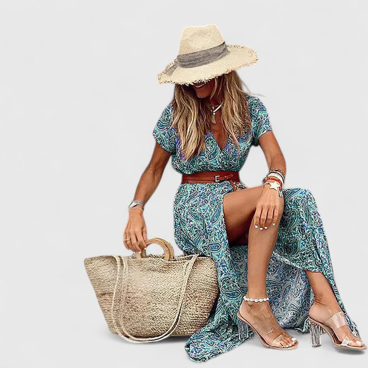 Caroline | Robe Maxi Boho Élégante