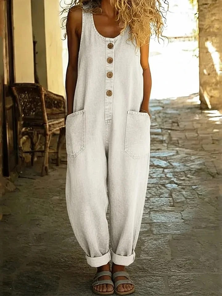 Lison | Salopette en denim coton lavé vintage