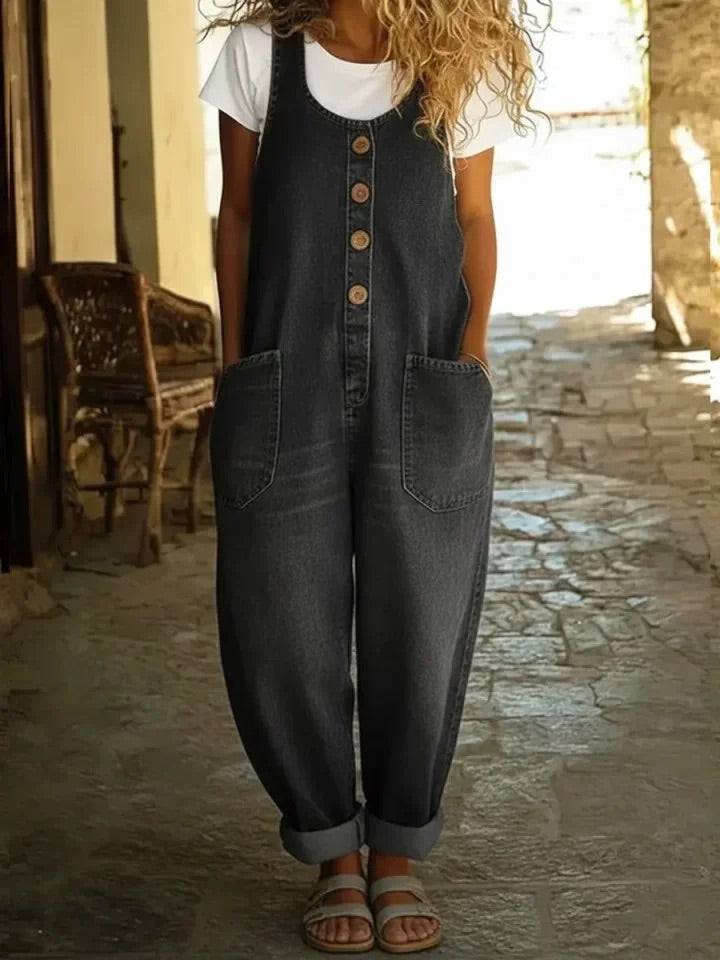 Lison | Salopette en denim coton lavé vintage