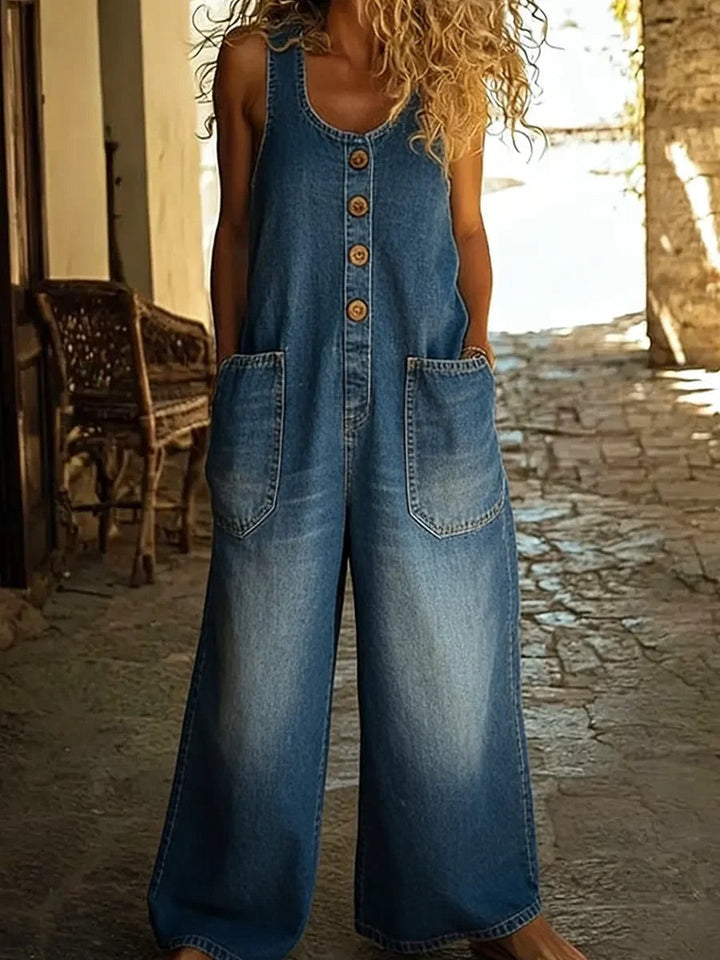 Lison | Salopette en denim coton lavé vintage