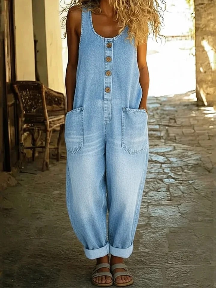 Lison | Salopette en denim coton lavé vintage