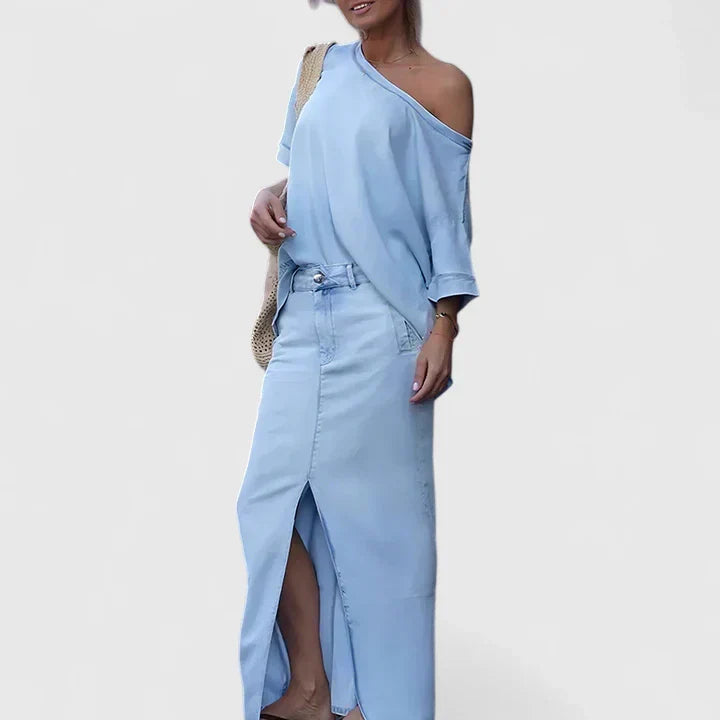 Isabelle | Ensemble de Jupe Maxi Élégante